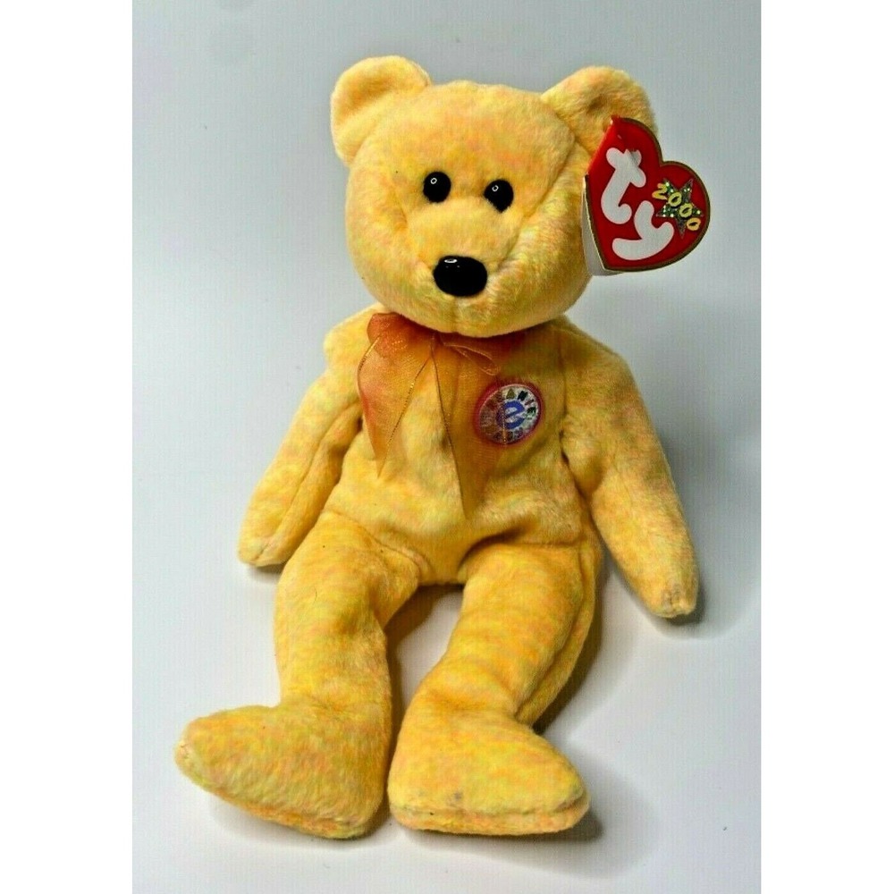 Ty Beanie Baby Sunny Bear Yellow Retired 2000 Plush Toy BB1